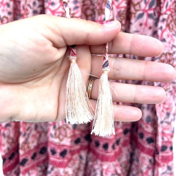 Natalie Martin Elisha Midi Dress Pink Dahlia Boho Maxi Long Extra Small XS - Picture 7 of 9